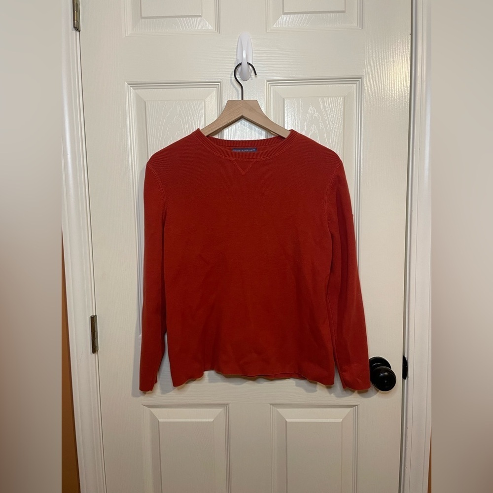 Mountain Lake Vintage Americana Rust Crewneck Sweater Size Large Petite